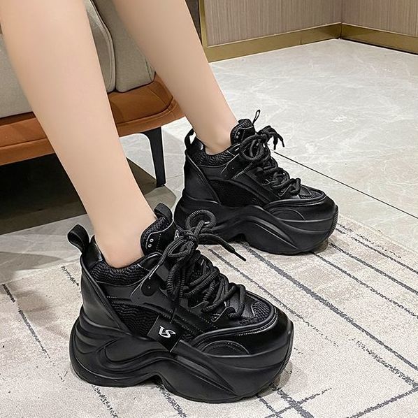 Damen Plattform-Sneaker mit atmungsaktivem Mesh und gepolsterter Sohle R&B