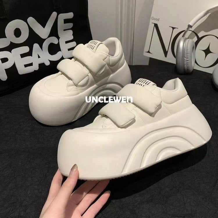 Damen Modische Chunky Sneakers mit verstellbarem Klettverschluss und ergonomischer Sohle R&B
