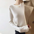 Damen Langarmshirt aus weichem Baumwollstoff mit lässigem Schnitt