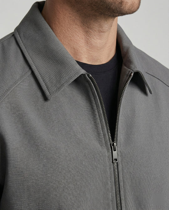 Herren kurze minimalistische Reißverschlussjacke mit Hemdkragen und kastiger Silhouette R&B