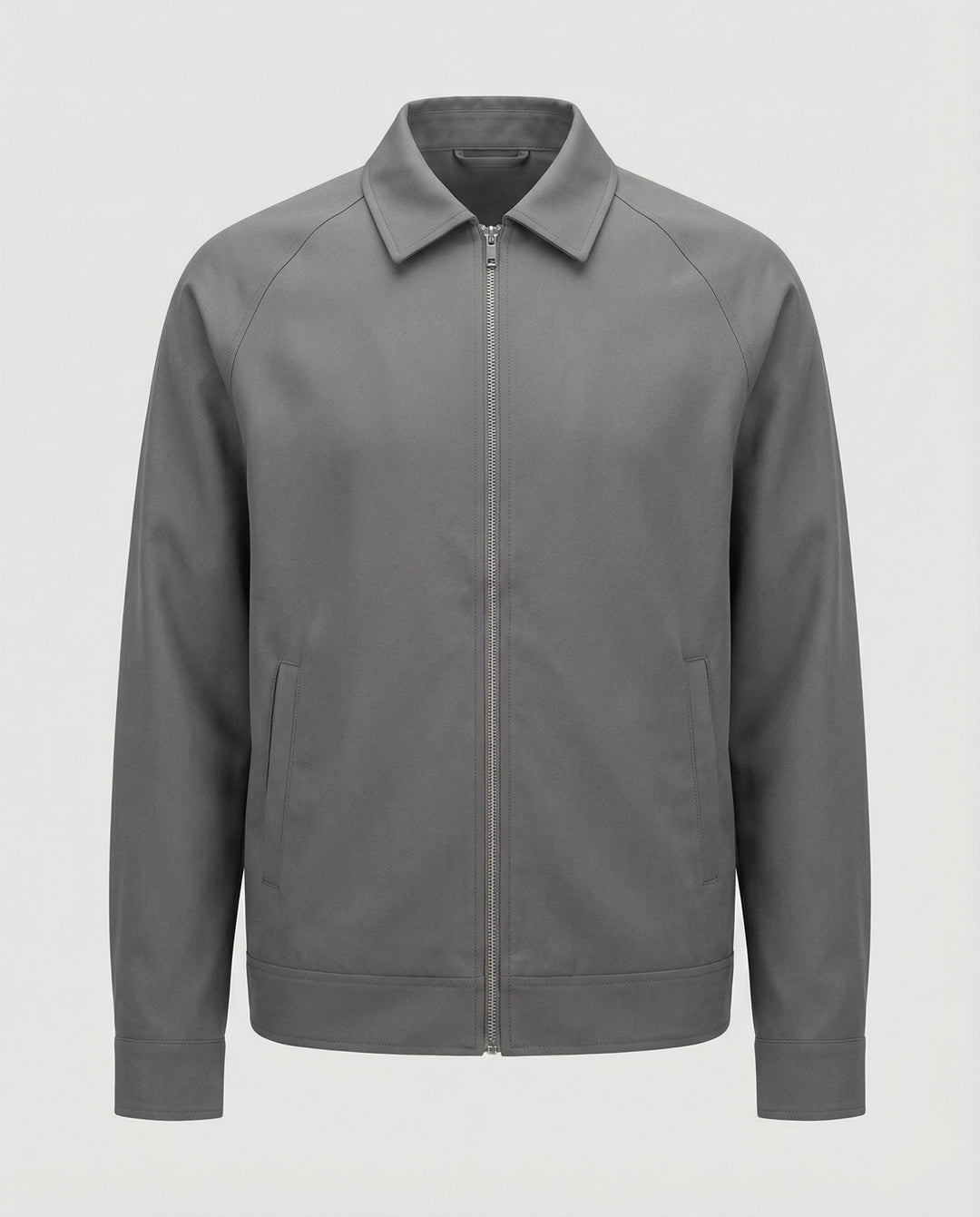 Herren kurze minimalistische Reißverschlussjacke mit Hemdkragen und kastiger Silhouette R&B