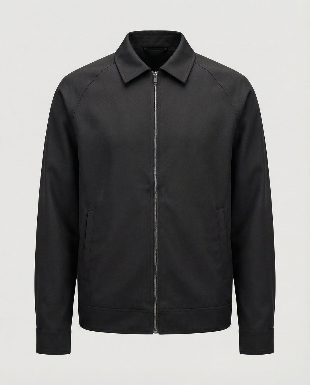 Herren kurze minimalistische Reißverschlussjacke mit Hemdkragen und kastiger Silhouette R&B