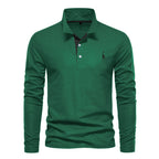 Herren Langarm Poloshirt mit modernem Kragen und atmungsaktiver Baumwollqualität