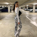 Damen Fashion Jumpsuit mit ZR&Bra-Print und figurbetontem Schnitt R&B