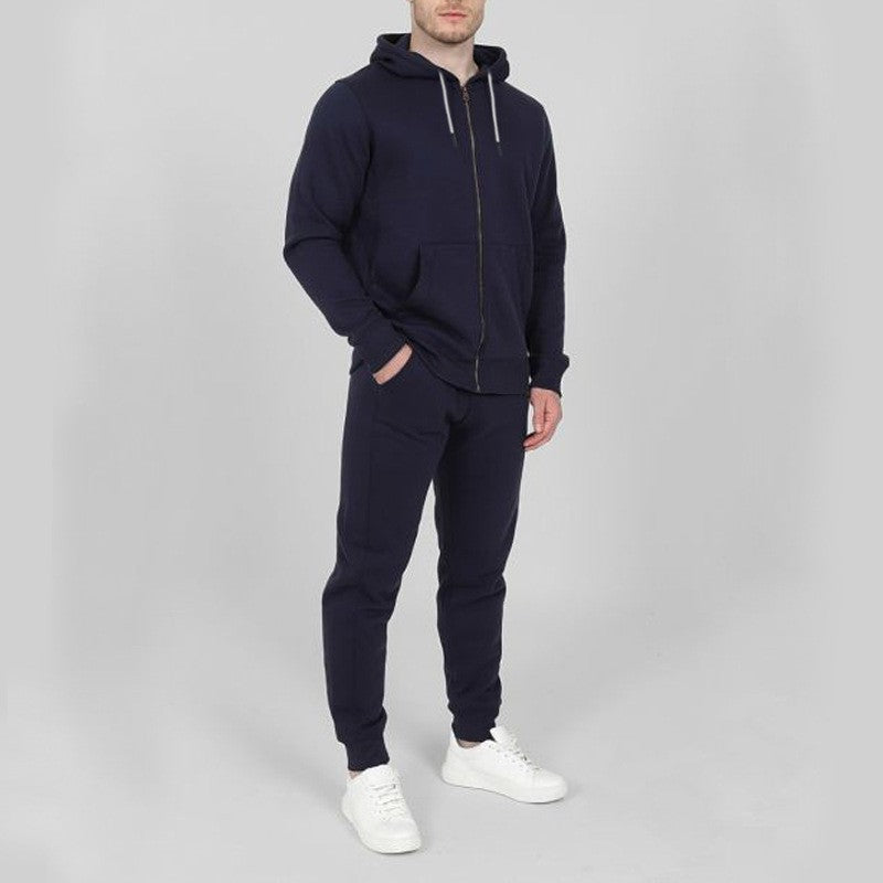 Herren Sportliches Jogginganzug-Set mit praktischen Taschen und hohem Kragen R&B