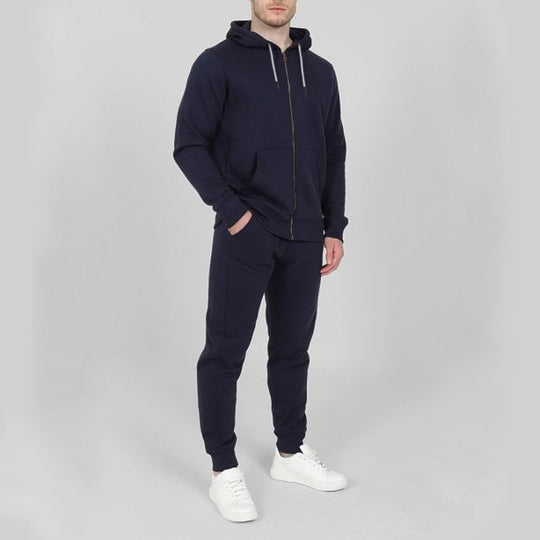Herren Sportliches Jogginganzug-Set mit praktischen Taschen und hohem Kragen R&B