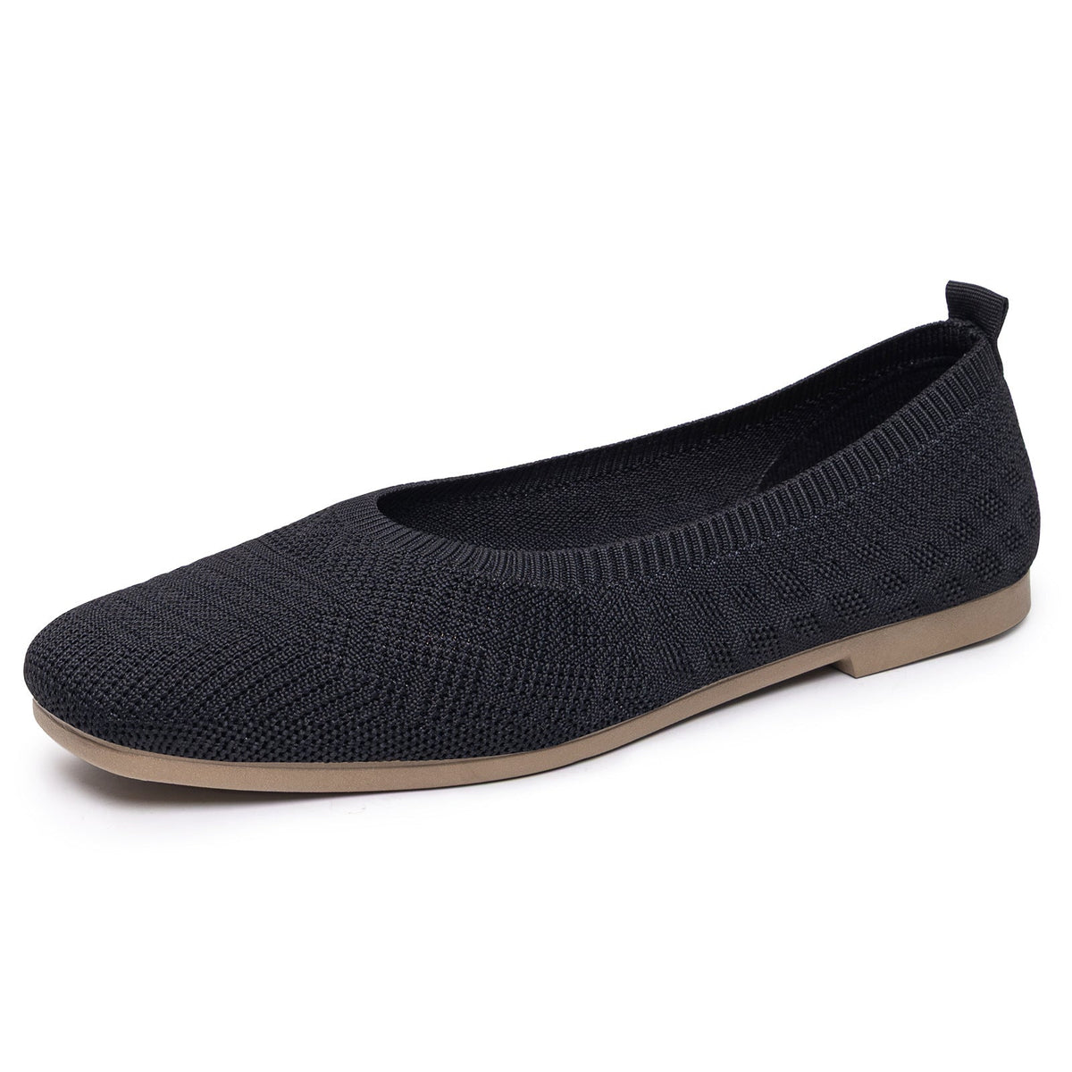 Damen nan gestrickte Ballerina-Slip-On Komfortballerina mit nahtlosem Sockeneinstieg und flexibler Leichtsohle R&B