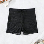 Damen Sportliche Badeshorts mit flexiblem Bund und modischem Wellenmuster