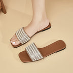 Damen Glamouröse Riemensandalen mit eleganten Perlenverzierungen R&B