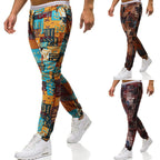 Herren Cargohose mit urbanem Print und elastischem Bund