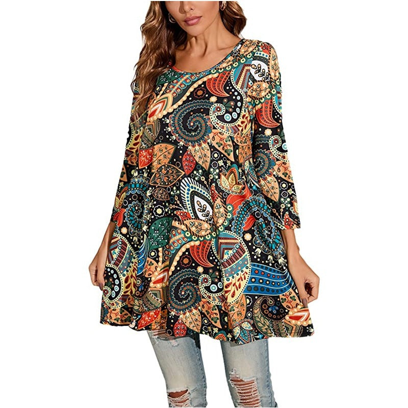 Damen Tunika mit einzigartigem Mandala-Druck R&B