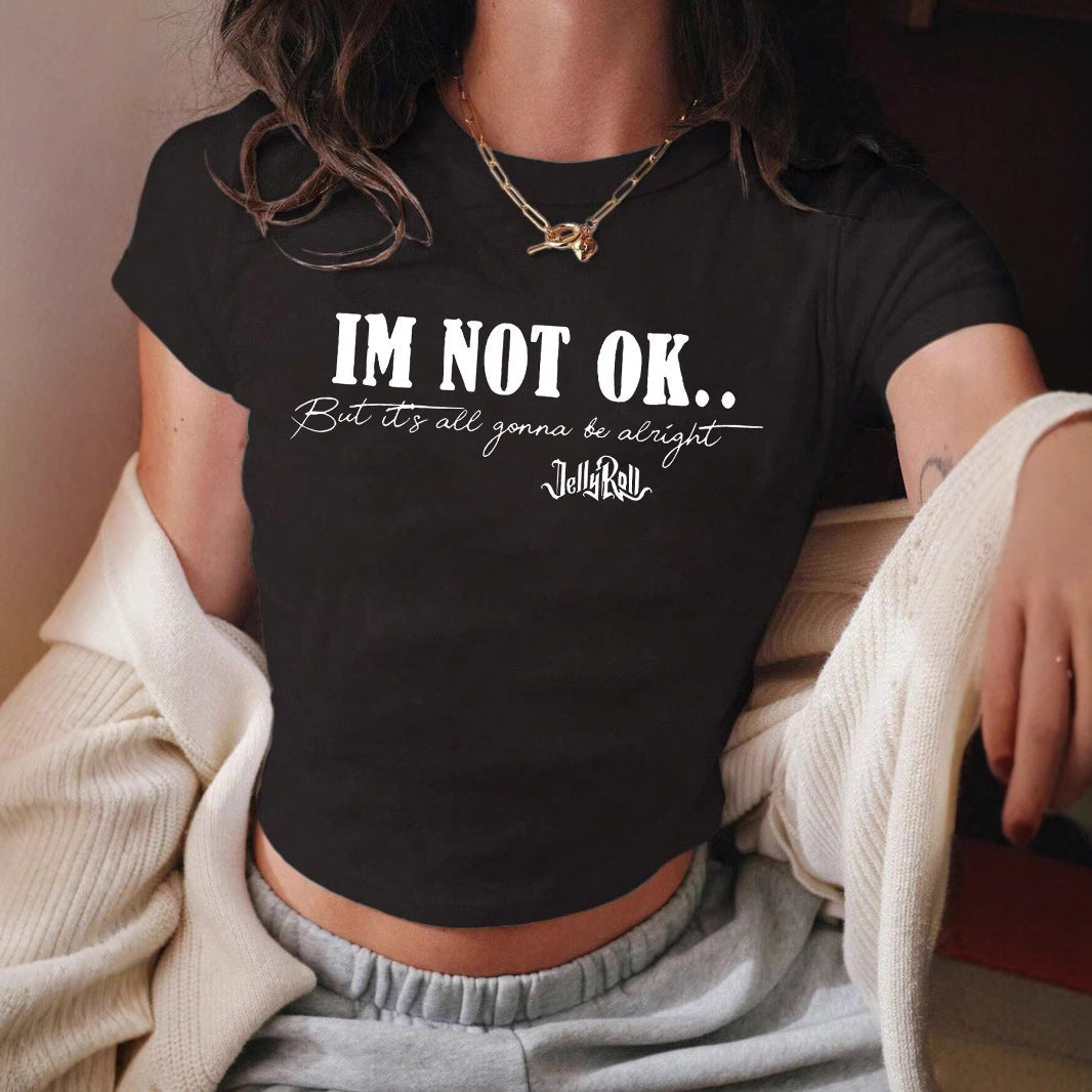 Damen Crop-Shirt mit inspirierendem Schriftzug R&B