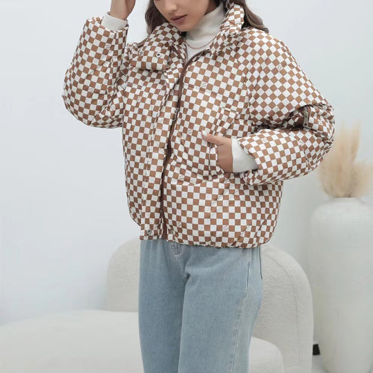 Damen Winddichte Steppjacke mit hochgeschlossenem Kragen R&B