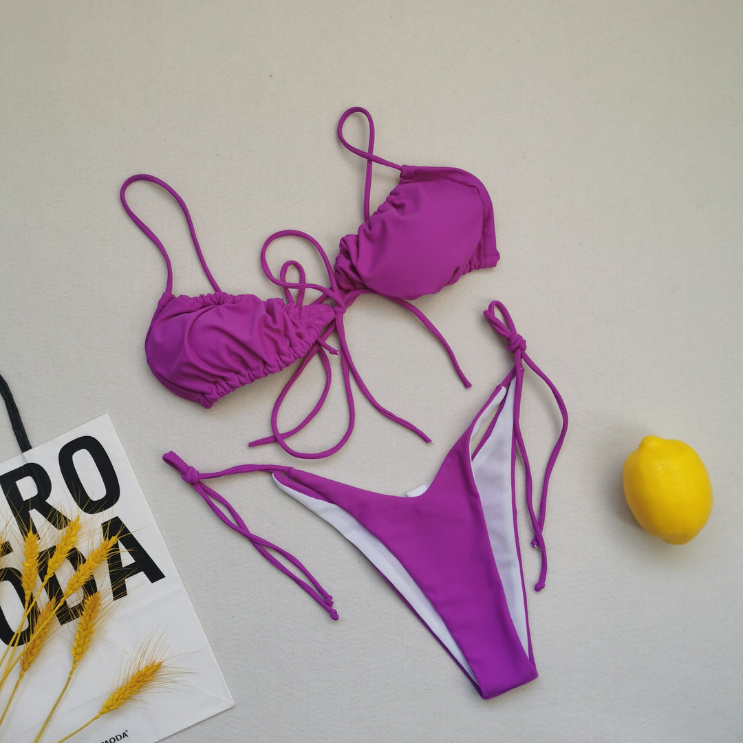 Damen Triangel-Bikini mit regulierbaren Bindebändern R&B