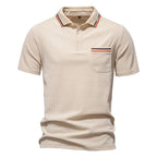 Herren Poloshirt mit modernem Streifenakzent und samtweichem Gewe