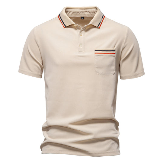 Herren Poloshirt mit modernem Streifenakzent und samtweichem Gewebe R&B
