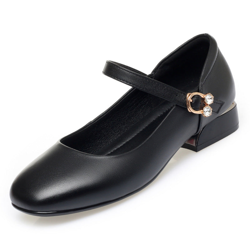 Damen Mary Jane Ballerinas mit elegantem Riemchen und modischem Strassdetail R&B