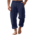 Herren lockere Strandhose mit verstellbarem Kordelzug und praktischen Seitentaschen R&B