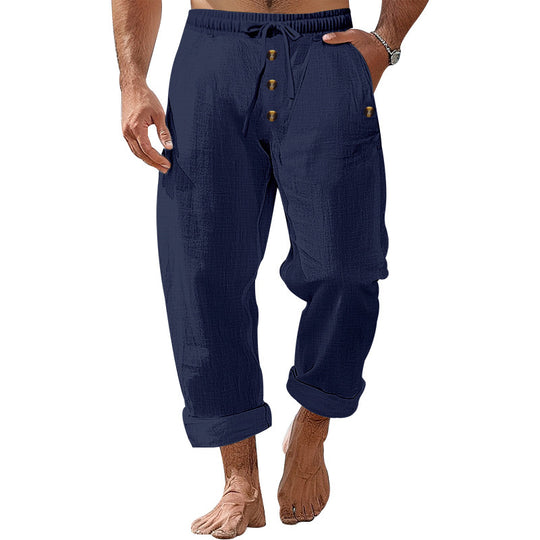 Herren lockere Strandhose mit verstellbarem Kordelzug und praktischen Seitentaschen R&B