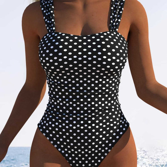 Damen Einteiliger Badeanzug mit raffiniertem Punkte-Design und komfortablem Schnitt R&B