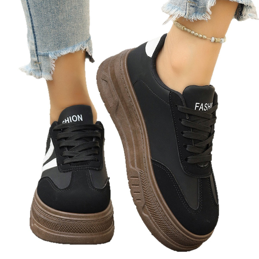 Damen modische Plateau-Sneaker mit rutschfester Sohle und komfortablem Innenfutter R&B