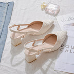 Damen elegante Slingback-Pumps mit modischer spitz zulaufender Form und praktischem Blockabsatz EB