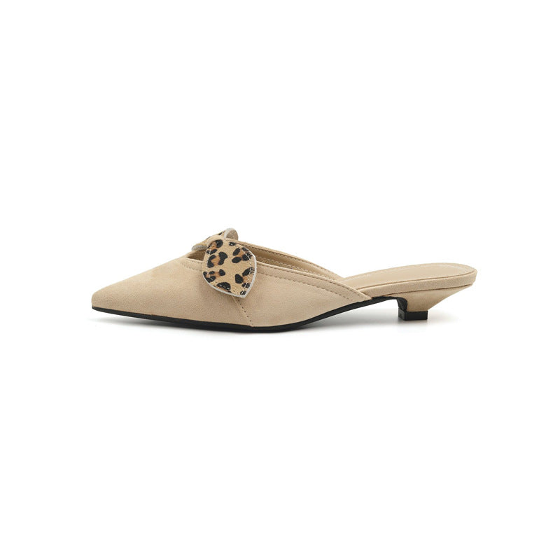 Damen spitze Slingback Mules mit zierlicher Schleifenverzierung R&B