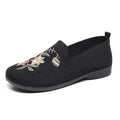 Damen Slip-On Ballerinas mit floraler Stickerei und atmungsaktive Struktur