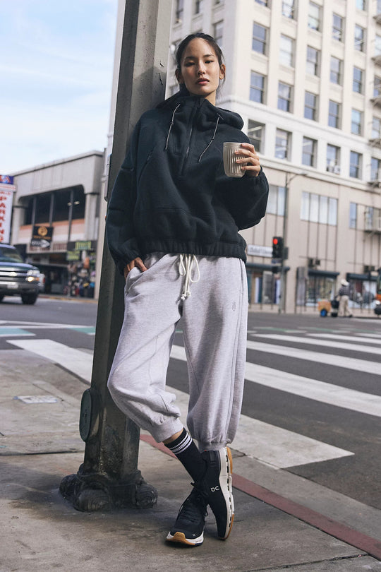 Damen Trendige Fleecejacke mit oversized Kragen R&B