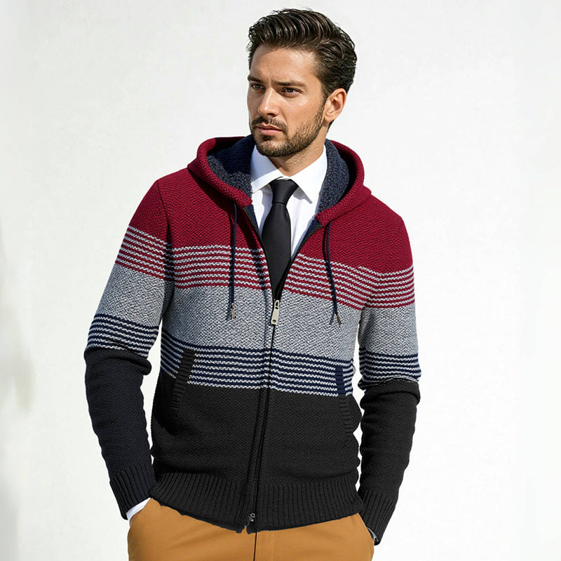 Herren modische Hoodie-Jacke mit strukturiertem Design und praktischen Taschen
