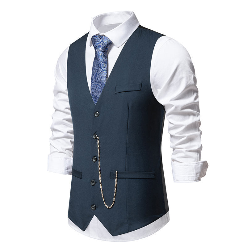 Herren elegante Anzugweste im klassischen Design mit modernen Akzenten R&B