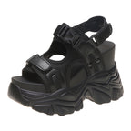 Damen Sportliche Plateau-Sandalen mit verstellbaren Riemen und rutschfester Sohle
