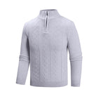 Herren modischer Strickpullover mit hohem Kragen und strukturiertem Design