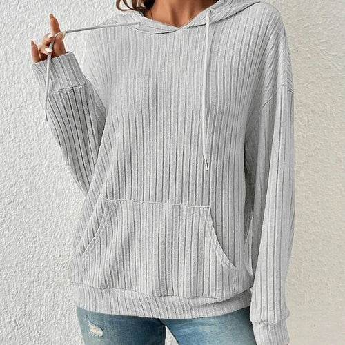 Damen Kapuzenpullover mit strukturiertem Design und praktischen Eingrifftaschen R&B