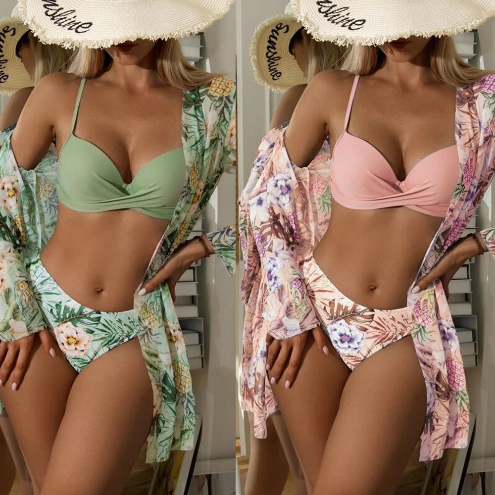 Damen Bikini mit Rückenfreier Schnitt und Hochgeschnittenem Slip R&B