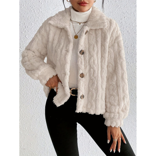 Damen Flauschige Oversize-Jacke R&B