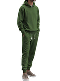 Herren nan strukturierter Velours-Jogginganzug mit Kapuzenpullover und Kordelzughose R&B