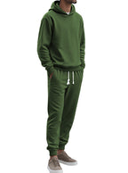 Herren nan strukturierter Velours-Jogginganzug mit Kapuzenpullover und Kordelzughose R&B