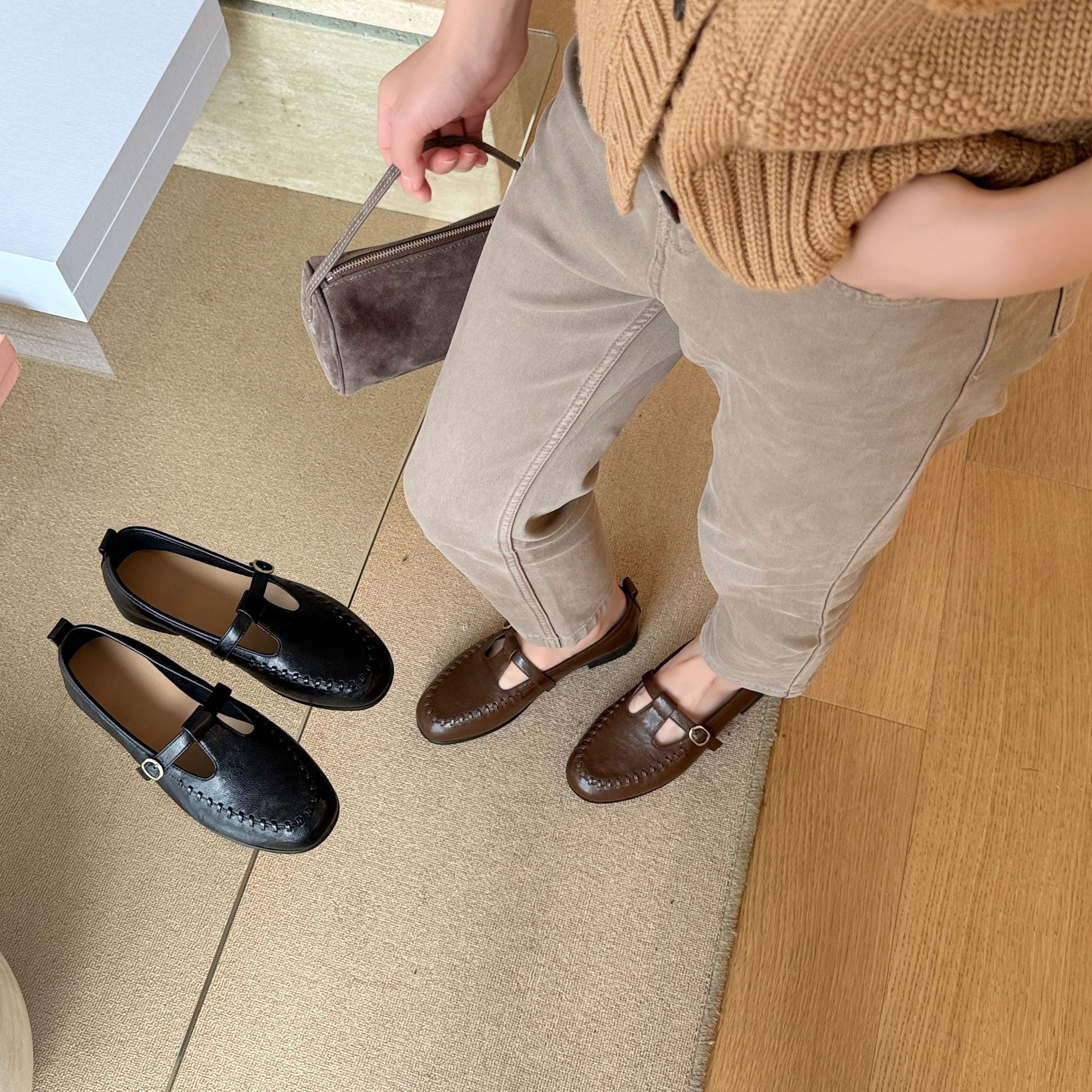 Damen Mokassins mit modischen Cut-Outs und elegantem Schnallenverschluss