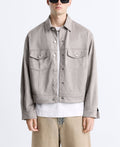Herren lässige Wildlederjacke mit praktischen Brusttaschen und modernem Schnitt Hedi-Mode