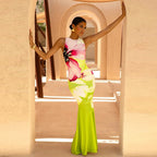 Damen Langarm Maxikleid mit floralem Design R&B
