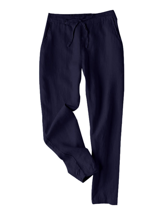 Damen Leichte Chinohose aus atmungsaktivem Leinenmix mit verstellbarem Bund R&B