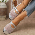Damen Komfortable Netz-Ballerinas mit dekorativem Riemchen R&B