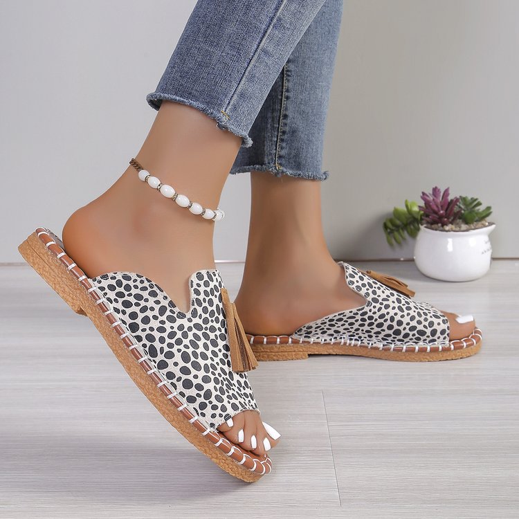 Damen Elegante Pantoletten mit Quastenverzierung R&B