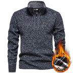 Herren Strickpullover mit halbem Reißverschluss und modischem Strukturdesign R&B
