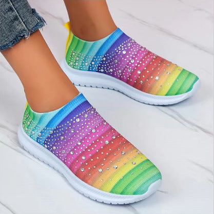 Damen Sneakers mit funkelnden Steinen R&B