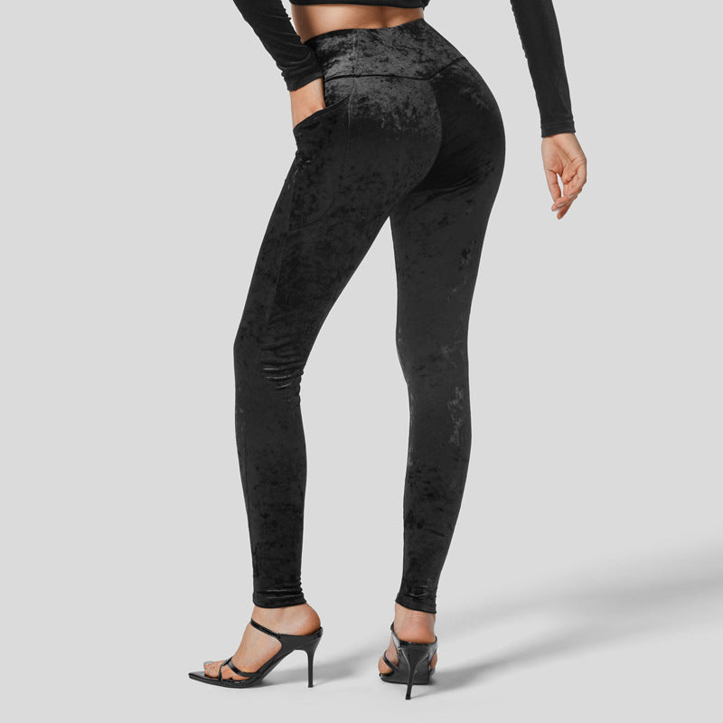 Damen Hochwertige Leggings mit luxuriösem Samtfinish R&B