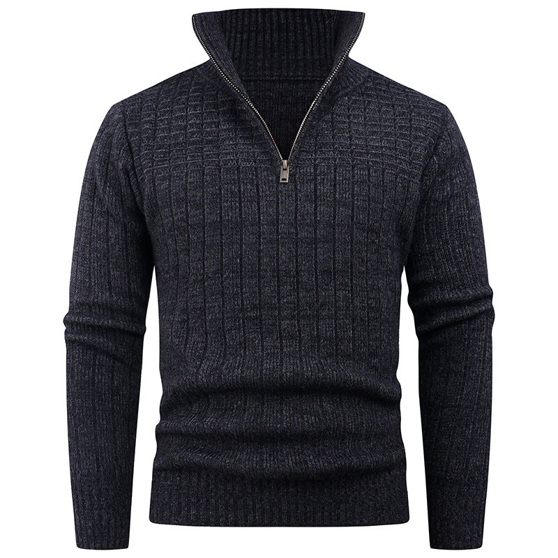 Herren Strickpullover mit modernem Zipper und strukturiertem Design R&B