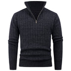 Herren Strickpullover mit modernem Zipper und strukturiertem Design