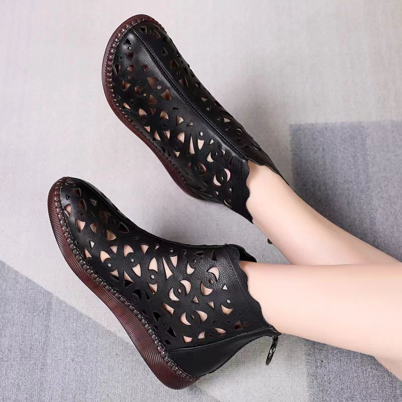 Damen elegante Clogs mit raffiniertem Lochmuster R&B